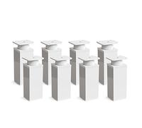 Sossai Pieds de Meuble Design MFV1 - Lot de 8 éléments réglables en Hauteur, Couleur Blanc, H 100 mm, Profil à Quatre côtés, pour Armoire, Commode