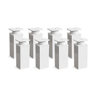 Sossai Pieds de Meuble Design MFV1 - Lot de 8 éléments réglables en Hauteur, Couleur Blanc, H 80 mm, Profil à Quatre côtés, pour Armoire, Commode