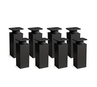 Sossai Pieds de Meuble Design MFV1 - Lot de 8 éléments réglables en Hauteur, Couleur Noir Mat, H 60 mm, Profil à Quatre côtés, pour Armoire, Commode