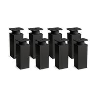 Sossai Pieds de Meuble Design MFV1 - Lot de 8 éléments réglables en Hauteur, Couleur Noir Mat, H 80 mm, Profil à Quatre côtés, pour Armoire, Commode