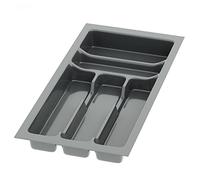 Sossai range-couverts Divio pour tiroirs de 30 cm de large, 23x49 cm - découpable, 5 compartiments, anthracite, bac à couverts pour tiroirs en plastique