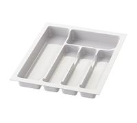 Sossai range-couverts Divio pour tiroirs de 40 cm de large, 33x43 cm - découpable, 5 compartiments, blanc, organiseur pour tiroirs à couverts en plastique