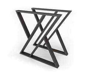 Sossai® Structure de Table en Acier | Cadre de Table | Design - Pieds de Table | TKG4 | Couleur: Noir | 2 pièces | Largeur 70 cm x Hauteur 72 cm | Profil: 60 x 20 mm