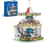 Sosuy Ensemble de Construction de carrousel, modèle électrique motorisé Merry-go-Round, Jouet de Parc d'attractions pour garçon Fille Adolescente, Cadeaux d'anniversaire pour Adulte Enfant âges 6+