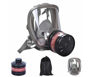 Sosvulix Masques à gaz réutilisables couvrant le visage entier utilisent des filtres à charbon actif de 40 mm, pour la peinture par pulvérisation, les pesticides, l’industrie chimique, la décoration