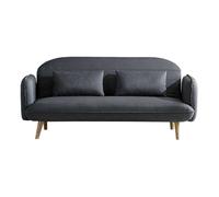 CONCEPT USINE - Canapé Scandinave Sotchi Gris Foncé 3 Places + 2 Coussins - Canapé Moderne Design Droit en Tissu avec Accoudoirs - Coussins D'Appoint, Dossier Et Assise Déhoussables - Largeur 197 cm