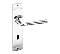 SOTECH 1 Jeu de poignées de porte FREJA Chrome poli Buntbart (BB) Ferrure de porte sur plaque longue Poignée de porte vintage avec matériel de fixation de