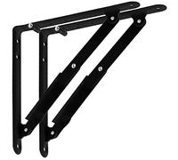 SOTECH 1 Paire 205 x 200 x 25 mm Console Pliable Support d’Étagère | Rabattable / /Acier noir/Ferrure Rabattable/le