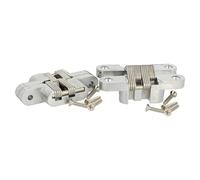SOTECH 1 paire de charnières à mortaiser VICI 95 x 19 mm Angle d'ouverture 180° Charnière de porte avec bras en acier inoxydable, charnière à encastrer à visser