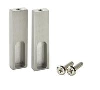 SOTECH 1 paire de supports latéraux NANO brossé mat (montage par dessous | 75 x 20 x 10 mm alu massif, aspect inox) Support de barre pour tube d'armoire design
