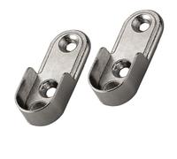 SOTECH 1 paire de supports pour tubes ovales 30 x 15 mm (montage latéral) en métal chromé poli Supports pour tringles d'armoire ovales Tringle à vêtements