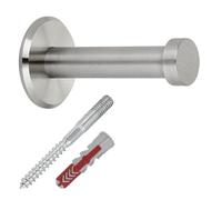 SOTECH 1 pièce patère TALEA avec véritable plaque en acier inoxydable massif avec matériel de montage Ø 10/15 mm longueur 50 mm longueur totale 53 mm crochet mural porte-serviettes
