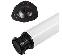 SOTECH 1 pièce Pied de Table Hauteur 870 mm Ø 76/80 mm Acier avec Surface Blanche Charge maximale 75 kg Pied de Meuble avec réglage en Hauteur 32 mm
