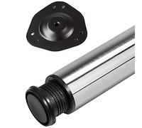 SOTECH 1 pièce Pied de table Hauteur 870 mm Ø 76/80 mm acier inoxydable brossé charge maximale 75 kg avec réglage en hauteur 32 mm