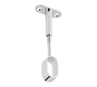 SOTECH 1 pièce Support de barre d'armoire pour barres de penderie ovales (30 x 15 mm) Chrome poli Réglable en hauteur 84-112 mm