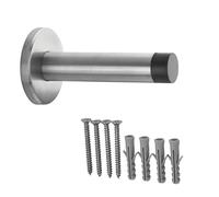 SOTECH 1 x Butoir de Porte MERCURY en Acier inoxydable Véritable Ø 50 mm L | 95 mm Butée de porte avec Matériel de fixation et Tampon en caoutchouc pour fixation murale