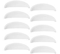 SOTECH 10 Pièces Poignée Coquille NICK Blanc de Sécurité - Distance de Perçage 96 mm - Pour Meuble et Cuisine