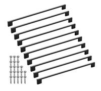 SOTECH 10 pièces poignées de meuble BLACKLINE XII BA 320 mm noir mat alu (longueur 350 mm, largeur 9 mm, hauteur 28 mm) Poignées de meuble cuisine