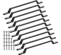 SOTECH 10 pièces poignées de meubles BLACKLINE IV BA 192 mm noir mat (longueur 258 mm, largeur 12 mm, hauteur 26 mm) Alu poignées en forme d'étrier