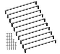 SOTECH 10 pièces poignées de meubles BLACKLINE XI BA 256 mm noir mat (longueur 263 mm, largeur 12 mm, hauteur 27 mm) Poignées de portes d'armoires en aluminium