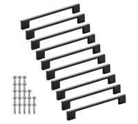 SOTECH 10 pièces poignées de meubles BLACKLINE XII BA 160 mm noir mat alu (longueur 192 mm, largeur 9 mm, hauteur 28 mm) Poignées de cuisine Poignées de commode