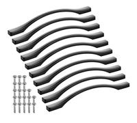 SOTECH 10 pièces poignées de meubles en aluminium BLACKLINE XV BA 160 mm noir mat (longueur 196 mm, largeur 13,5 mm, hauteur 26 mm) Poignées de cuisine Poignées de commode