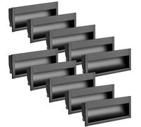 SOTECH 10 pièces poignées encastrées EL-12 130 x 47,5 mm entraxe de perçage (BA) 96 mm noir mat en aluminium poignées de coque poignées de meubles à encastrer