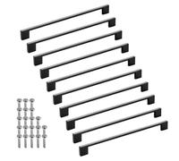 SOTECH 10 poignées de meuble BLACKLINE XII BA 256 mm noir mat alu (longueur 288 mm, largeur 9 mm, hauteur 28 mm) Poignées de porte d'armoire Poignées en étrier