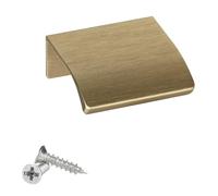 SOTECH 10 poignées de meubles Blankett Alex aspect laiton brossé 40 mm Poignées de tiroirs pour montage intérieur frontal, vis de fixation incluses