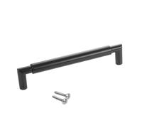 SOTECH 10 x Poignée de meuble E9 Poignée de cuisine en acier inoxydable noir mat BA 160 mm/Ø 16 mm avec socles en métal