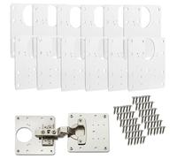 SOTECH 12 x Paumelles de réparation en acier inoxydable 90 x 90 x 0,53 mm, kit de réparation pour paumelles à boîtier de Ø35 mm, charnières d'armoire à boîtier