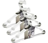 SOTECH 15 cintres design en acier inoxydable brossé (SS201), 450 x 193 mm, profil plat : 8 x 2,5 mm avec rainure antidérapante, cintres suspendus pour armoires et porte-manteaux