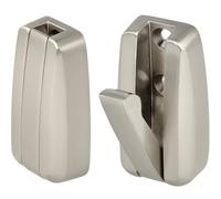 SOTECH 2 crochets pour montage en saillie HIPPO aspect inox avec ressort Crochets de vestiaire en métal, design peu encombrant, idéal pour les espaces réduits