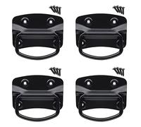 SOTECH 2 paires Poignées de caisse (100 x 70 mm, acier, noir) Poignées de meubles rabattables à visser, matériel de fixation inclus