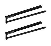 SOTECH 2 pièces Aluminium porte-serviettes TED 1-bras noir mat (450-730 mm, extensible) Porte-serviettes télescopique pour salle de bain ou cuisine