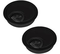 SOTECH 2 pièces Passage de câble métal Dimension de perçage Ø 68 mm noir mat avec joint brosse passage de câble Dimension extérieur Ø 76 mm