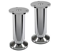SOTECH 2 Pieds de Meuble Terra Hauteur 120 mm Chrome Poli Pieds d'armoire réglables en Hauteur jusqu'à 15 mm Max., Charge jusqu'à 250 kg/par Pied
