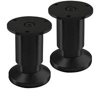 SOTECH 2 pieds de meuble TERRA hauteur 80 mm noir anodisé Pieds de canapé réglables en hauteur jusqu'à max. 15 mm, charge jusqu'à 250 kg/par pied