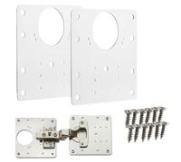 SOTECH 2 x plaques de réparation de paumelles en inox 90 x 90 x 0,53 mm, kit de réparation pour paumelles à boîtier de Ø35 mm, charnière d'armoire à boîtier