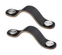 SOTECH 2 x Poignée de meuble OSTERNAS Entraxe 96 mm noir (adapté à un perçage de 6 mm) en cuir de vache véritable Boutons à visser en acier inoxydable/Poignée d'armoire avec vis de fixation
