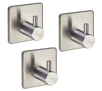 SOTECH 3 x Crochets Muraux Autoadhésifs PANDORA 3M Acier Inox pour Cuisine et Bain Crochets pour Torchons Porte-Serviette