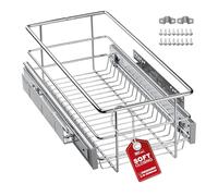 SOTECH 30 cm Tiroir télescopique avec SoftClose Coulisse à sortie totale avec guidage à billes Capacité de charge 20 kg Chrome poli