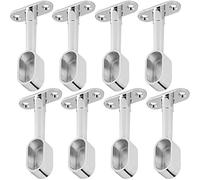 SOTECH 4 paires (8 pièces) Supports de tringle d'armoire Embout pour 4 tringles à vêtements ovales (30 x 15 mm) Chrome poli Réglable en hauteur 84-112 mm