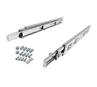 SOTECH 4 paires de Coulisses à sortie totale KV4-45-H45-L500-NF-MS 500 mm avec équerre d'appui, charge 45 kg, glissière de tiroir avec kit de visserie