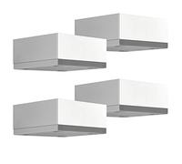 SOTECH 4 pcs. Pieds de Meubles MOTEL 25 mm 65 x 65 mm Chrome poli Pieds d’Étagère en Aluminium