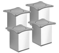 SOTECH 4 pcs. Pieds de Meubles QUEBEC II 100 mm 65 x 65 mm Chrome poli Pieds de Support en Aluminium