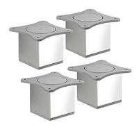 SOTECH 4 pcs. Pieds de Meubles QUEBEC II 70 mm 65 x 65 mm Chrome poli Pieds d’Étagère en Aluminium