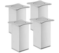 SOTECH 4 pcs. Pieds de Meubles QUEBEC II II 150 mm 6 5+ 65 mm Finition Argent anodisé Pieds de Support en Aluminium