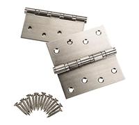 SOTECH 4 pièces Charnière de porte Charnière à visser en acier inoxydable SS201 sur roulement à billes avec vis/Capacité de charge 50 kg/Épaisseur du matériau 2,0 mm / 100 x 100 mm