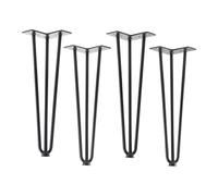 SOTECH 4 pièces de pieds en épingle à cheveux noirs 406 mm 3 entretoises Pieds de table massifs Hairpin Legs Pieds de meubles